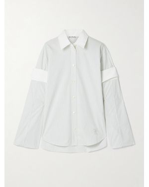 Acne Studios Mehrlagiges Hemd Aus Gestreifter Baumwollpopeline - Weiß