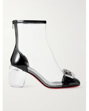 Christian Louboutin Minny Bubble Patent Leather-Trimmed Pvc Ankle Boots - Black