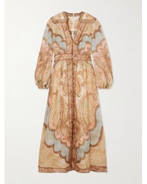 Zimmermann Wanderlust Linen Midi Dress - Natural