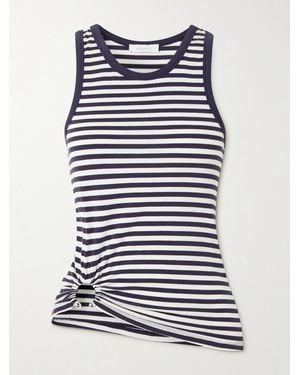 Rabanne Tanktop Aus Gestreiftem Jersey Aus Einer Baumwollmischung Mit Verzierung - Blau