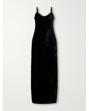 Alix Of Bohemia Athens Tulle-Trimmed Velvet Maxi Dress - Black