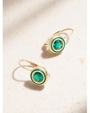 Alison Lou Cocktail 14-Karat, Labroatory-Grown Emerald And Enamel Earrings - Blue
