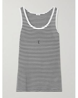 Saint Laurent Striped Tank Top - Gray