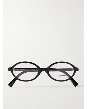 Miu Miu Brille Mit Ovalem Rahmen Aus Azetat - Schwarz