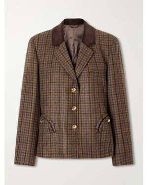 Blazé Milano Checked Wool Blazer - Brown