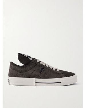 Rick Owens Converse Onestr Sneakers Aus Kuhhaar Mit Lederbesätzen - Braun