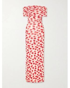 Stella McCartney Printed Chiffon Midi Dress - White