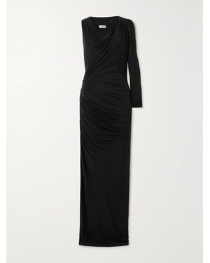 GAUGE81 Myrtia Asymmetric One-Sleeve Ruched Stretch-Jersey Maxi Dress - Black