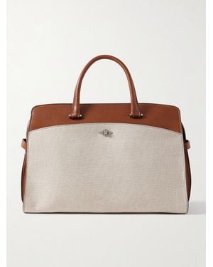 Metier Private Eye Leather And Linen Tote - Natural