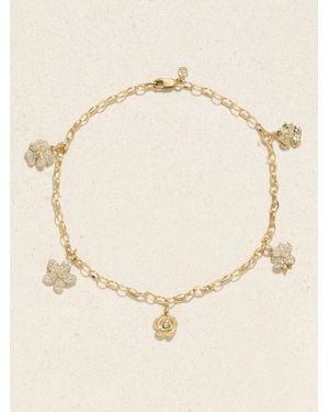 Sydney Evan Xl Flower 14-Karat Diamond Anklet - Natural