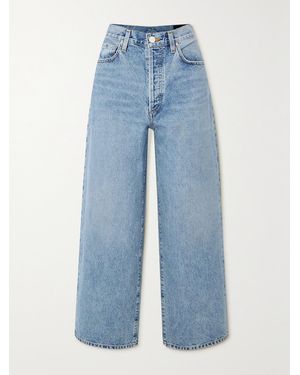 Goldsign The Storey Cropped High-Rise Wide-Leg Jeans - Blue