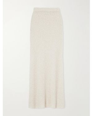 The Elder Statesman Ella Silk, Cashmere And Linen-Blend Maxi Skirt - White