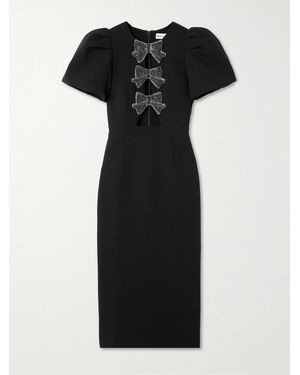 Rebecca Vallance Eliana Cutout Embellished Cady Midi Dress - Black