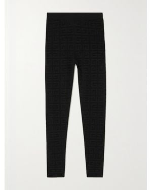 Givenchy Pointelle Stretch-Knit Leggings - Black
