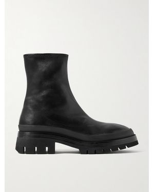 KHAITE Fallon Leather Ankle Boots - Black