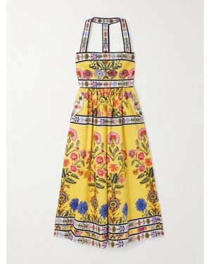 Borgo De Nor Mavaro Printed Cotton-Poplin Midi Dress - Yellow