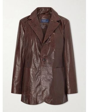Polo Ralph Lauren Glossed-Leather Blazer - Brown