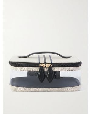 Paravel Cabana See-All Striped Canvas And Pvc Cosmetics Case - Blue