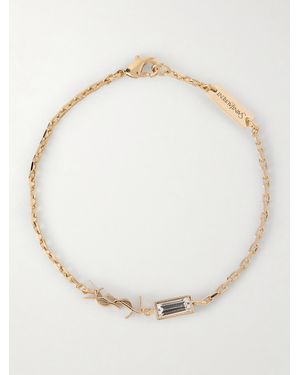 Saint Laurent Tone And Crystal Bracelet - Natural
