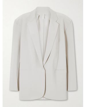 Norma Kamali Single-Breasted Stretch-Jersey Blazer - White