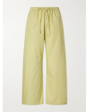 Leset Yoshi Striped Cotton And Lyocell-Blend Wide-Leg Pants - Yellow