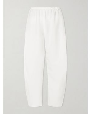 La Ligne Colby Recycled-Crepe Barrel-Leg Pants - White