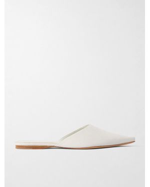 TOVE Pheby Point-Toe Suede Mules - White