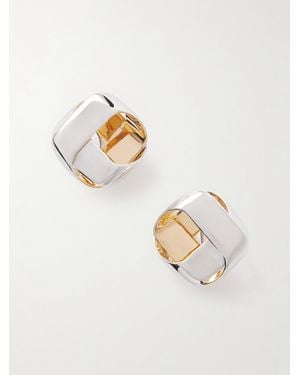 Jil Sander Und Silberfarbene Ohrringe - Weiß