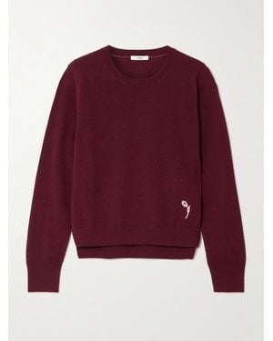 Erdem Pullover Aus Einer Kaschmir-Wollmischung Mit Stickerei - Rot