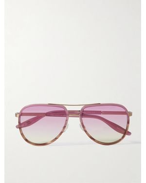 Barton Perreira Cani Pilotensonnenbrille Aus Azetat Und Titan - Pink