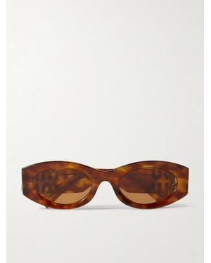 Miu Miu Glimpse Oval-Frame Acetate Sunglasses - Brown