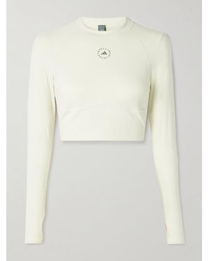 adidas By Stella McCartney Truepurpose Verkürztes Oberteil Aus Recyceltem Stretch-Material Mit Print - Natur