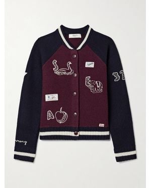 Sea Archer Cardigan Aus Merinowolle Mit Stickereien Und Applikationen - Blau