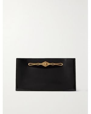 Metier Fernando Jorge Ease Embellished Glossed-Leather Clutch - Black