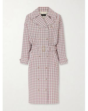 Willy Chavarria Checked Belted Cotton Trench Coat - Pink