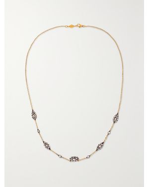 Fred Leighton Collection 18-Karat, Sterling And Diamond Necklace - Blanc