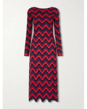 Escvdo Ursula Crocheted Cotton Maxi Dress - Red