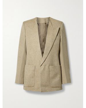 Victoria Beckham Wool-Blend Twill Blazer - Natural