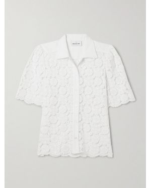 Miguelina Petunia Linen-Trimmed Guipure Lace Cotton Shirt - White
