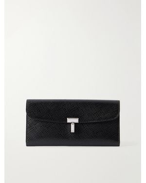 TOTEME T-Lock Patent-Leather Wallet - Black