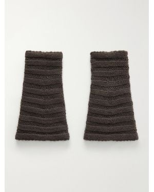 Lisa Yang Zarie Ribbed Cashmere Fingerless Gloves - Black