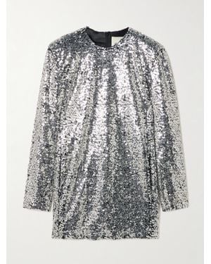 Isabel Marant Heliane Minikleid Aus Tüll Mit Verzierungen - Grau