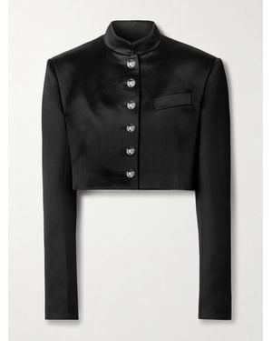 KHAITE Samuelson Verkürzte Jacke Aus Duchesse-Satin - Schwarz