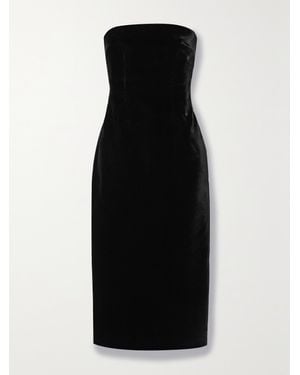 Wardrobe NYC Strapless Velvet Midi Dress - Black