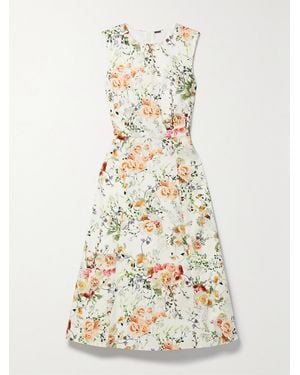 Adam Lippes Eloise Floral-Print Cotton-Blend Twill Midi Dress - White