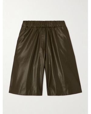 Dries Van Noten Shorts Aus Kunstleder - Grün