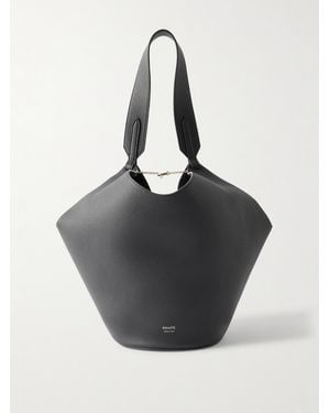 KHAITE Lotus Kleine Tote Aus Strukturiertem Leder - Schwarz