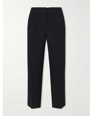 Dries Van Noten Crepe Straight-Leg Cropped Pants - Blue