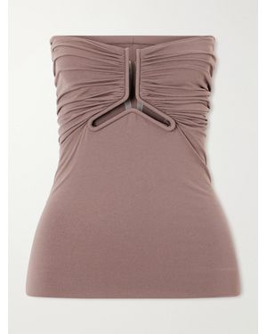 Rick Owens Alannah Strapless Cut-Out Jersey Top - Brown