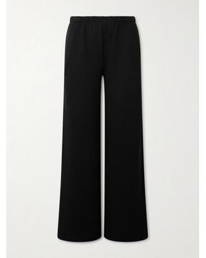 ÉTERNE Embroidered Cotton And Modal-Blend Jersey Sweatpants - Black